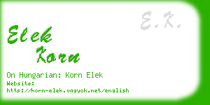 elek korn business card